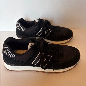 New Balance Black Sneakers with White Zebra Accent